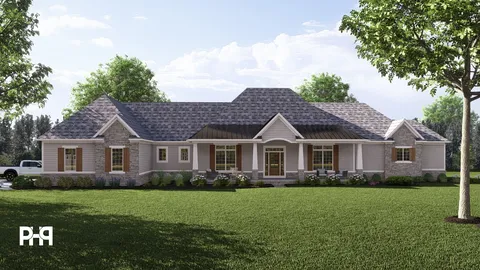 The Cottonwood house plan, exterior view 1